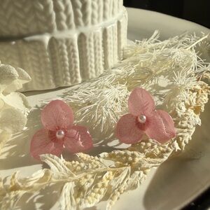 Elegant Pink Floral Earrings